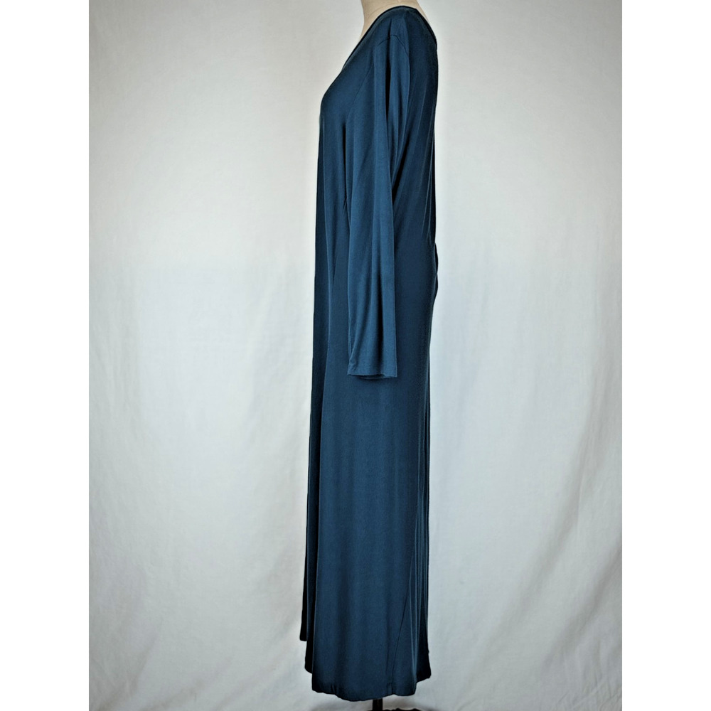 COMFY USA Navy Blue Long Sleeve Maxi Dress MODAL Womens XL #50177 - Picture 3 of 8